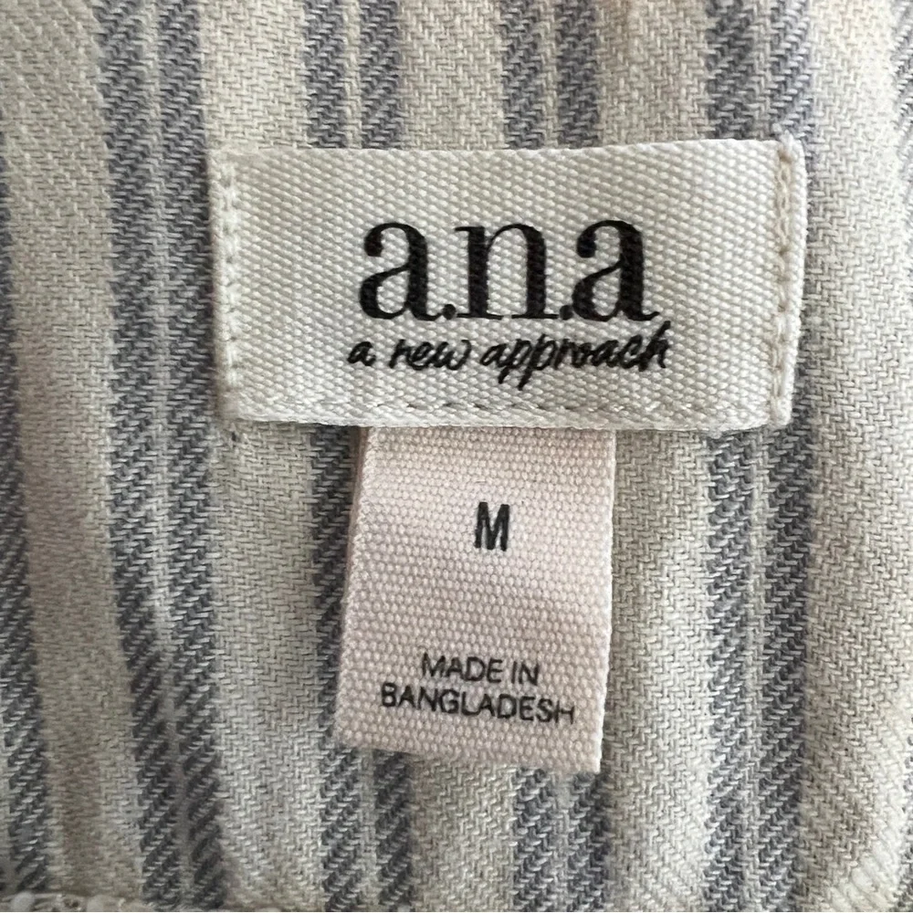 ANA A New Approach Linen Cotton Striped Button Front Vest Boho Women’s Size M - Picture 6 of 7